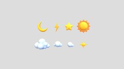 Sky Object Pack object, sky, moon, symbol, news, pack, cloud, night, collection, day, icon, sparkle, summer, rain, sun, star, lightning, weather, season, cartoon