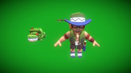 Crocodile Buster t-pose Brawl Stars crocodile, brawler, buster, brawl, character, brawlstars, brawl-stars, brawl_stars