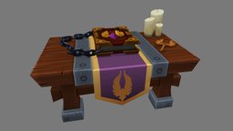 Blood Elf Book w/ Stylized Table (WoW Inspired) 3dcoat, marmosettoolbag, maya, handpainted, photoshop, texture, stylized, 3dmodel, fantasy, noai