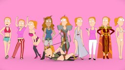 R&M cell, posed, summer, fbx, mmd, outfit, asideofchidori, rickandmorty, cellshading, cartooncharacter, vrchat, rick_and_morty, outfits, facialrig, facial-expressions, vrchat_avatar, summersmith, cartoon, blender, rigged, noai, summer_smith, outfit_pack