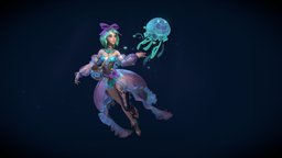 Jelly Girl cute, jelly, character, girl, pbr, stylized, anime