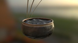 Incense Bowl high, incense, substancebowl, substancepainter, poly