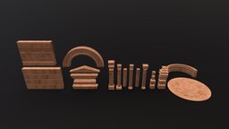 Trimsheet Modular Ruines assets, pet, arquitecture, unrealengine, ruines, assets-game, unity, lowpoly, 3dmodel, modular, temple, trimsheet, assets-game-3d