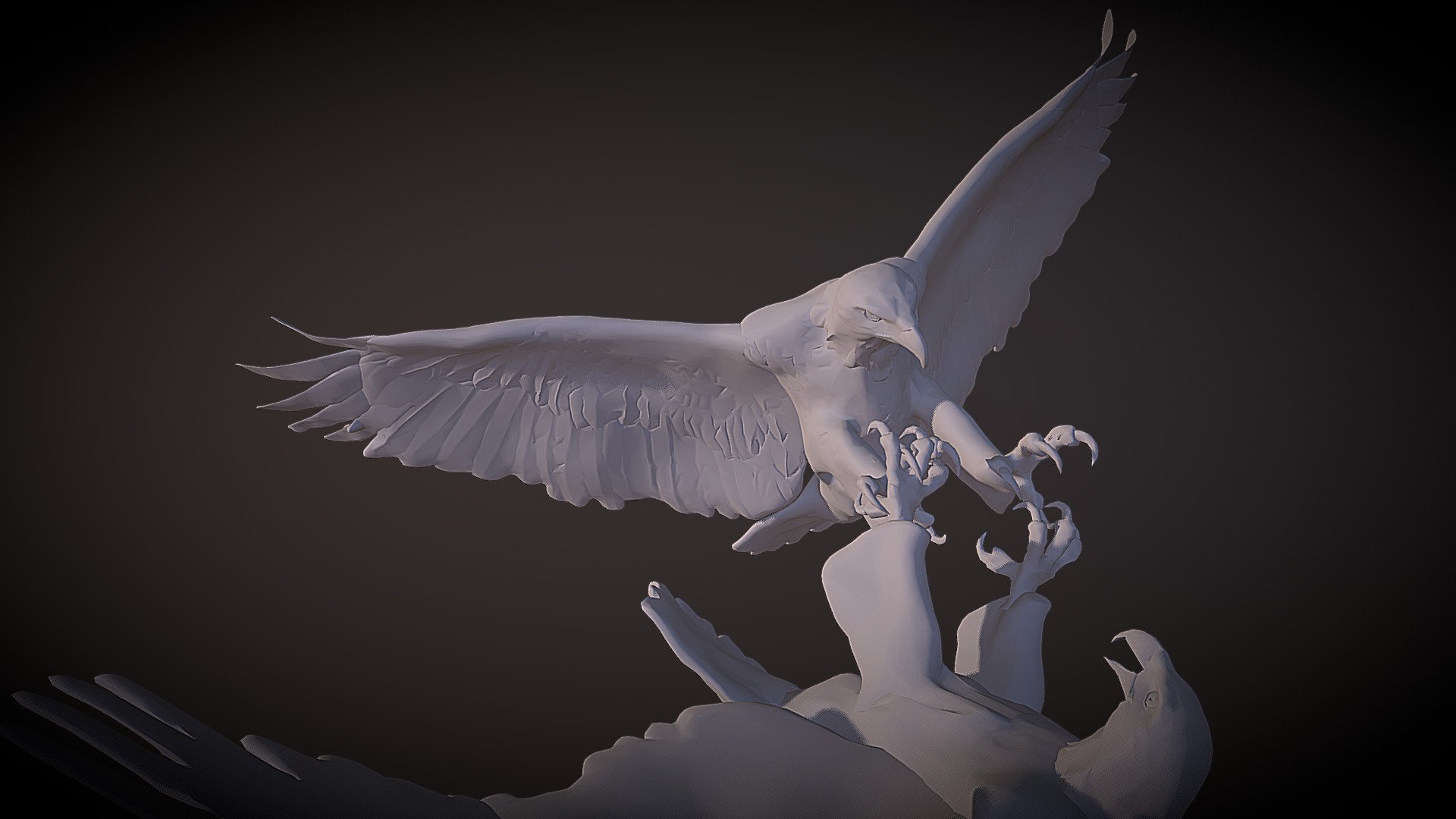 One of the Bald Eagle (Haliaeetus leucocephalus) biggest threat is another eagle competing for the same territory 3d model