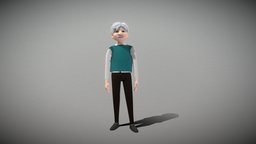 Old Man toon, challenge, elder, old, father, oldman, dad, elderly, grandpa, grandfather, gentalman, parent, character, cartoon, lowpoly, low, poly, man, fantasy, elderlyman, grandpapa