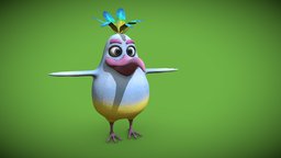 cartoon exotic bird flying, toon, bird, big, paradise, cartoon, animal, funny