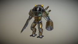 Steampunk Mech steampunk, mech, giant, metal, iron, character