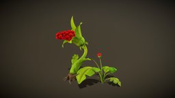 Stylized plants 3d models plant, landscape, leaf, fern, berry, nature, bush, jungle, game-ready, game-asset, pbr, gameasset, stylized, decoration, environment
