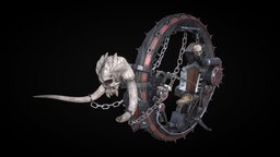 Horde Monowheel orc, prop, transport, horde, game-asset, monowheel, substancepainter, substance, vehicle, skull