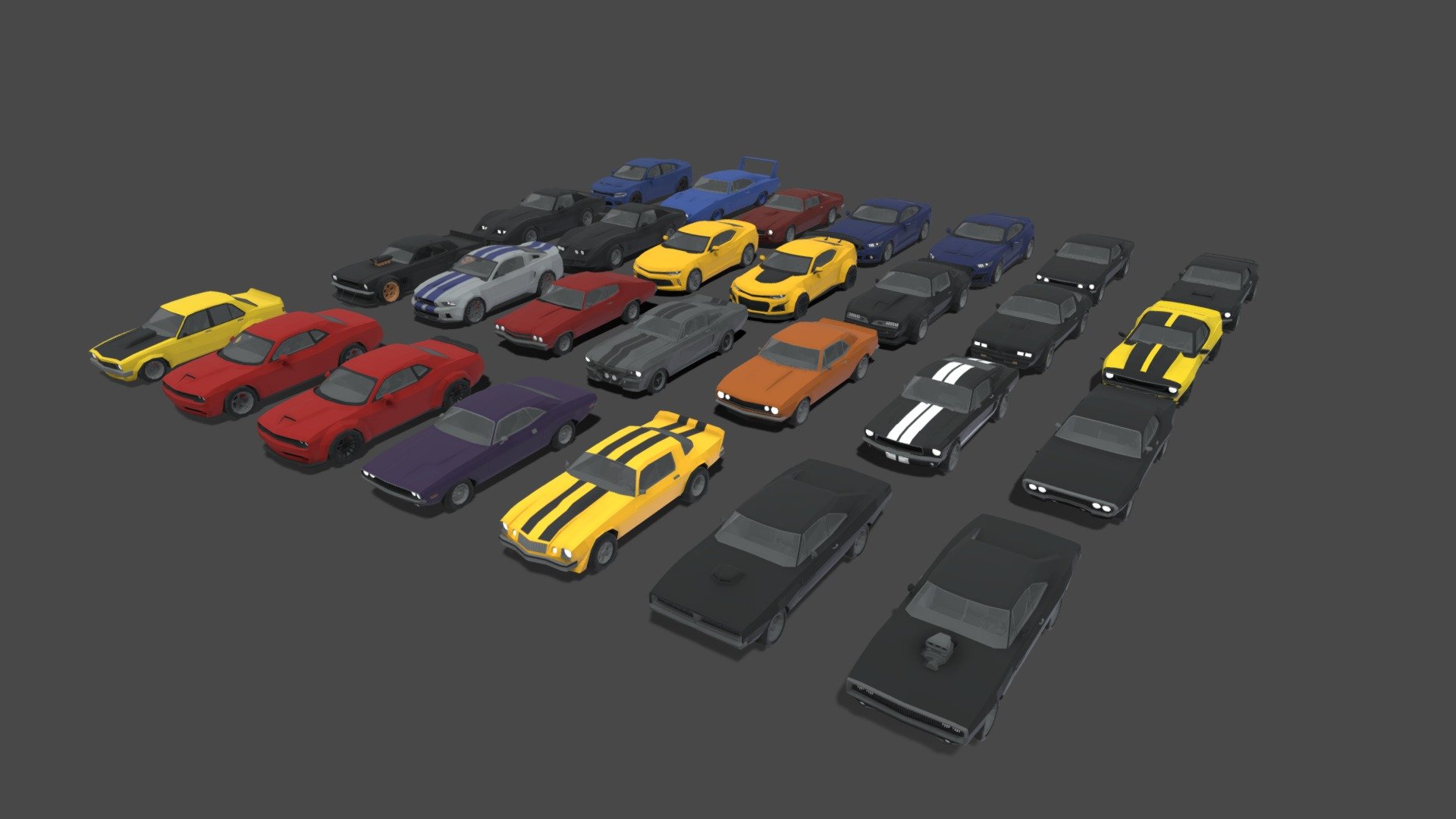 The LOW POLY 23 MUSCLE PACK is ideal for many low poly games.

This asset includes 23 MUSCLE 3d model