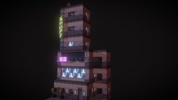 Cube Buidling 02 cube, cubes, buildings, cyberpunk, grid, eevee, minecraft, blender, house, building, cubeworld, cubebuilding