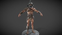 Gladiator rookie sculpt, caracter, gladiator, lightwave, warrior, roman, digitalart, rookie, substancepainter, weapons, helmet, man, zbrush, animation, sword, fantasy, rigged, shield, history