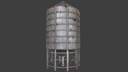 Silo 6 C PBR landscape, exterior, post-apocalyptic, post, silo, rusty, big, huge, damaged, farm, old, farming, substancepainter, substance, pbr, structure, decoration, industrial