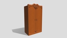 Toon Furniture Wardrobe wooden, toon, bedroom, comic, wardrobe, low-poly