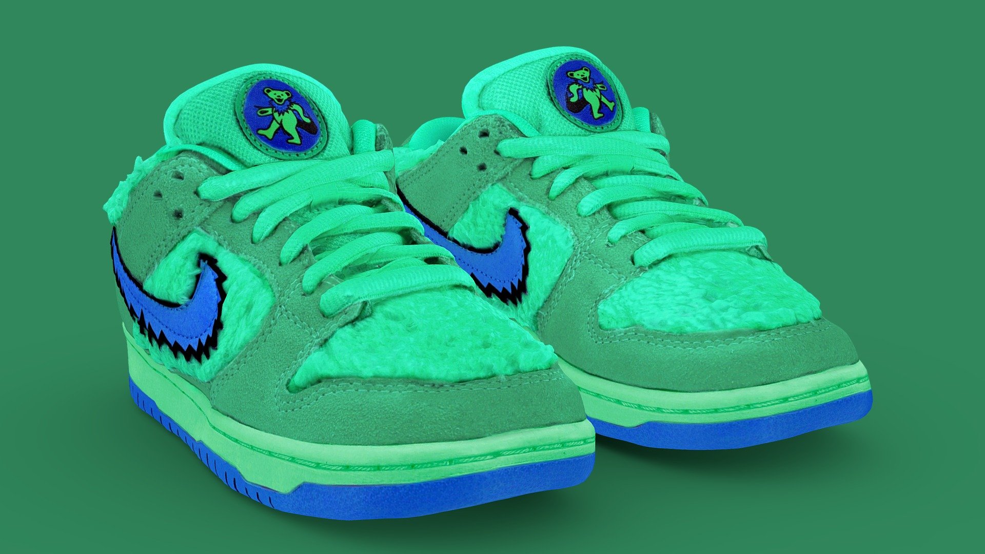 A Very Detailed scanned shoes with High-Quality .Reay to use in virtual try on project.

The Mesh is UV unwrapped.

4096x4096 difuse map Texture Maps jpg format，in the compressed file rar.

The textures is lighting baked,the texture is uploaded to preview images.

File contains :

FBX .OBJ .stl.collada(dae).Maya2019,Difuse map Texture(jpg format).

If you want to change the colorway of the shoes, it is easy to do with photopshop. If you want to change the colorway or decrease the polycourt ,I am willing to do it.

This is a professional scanning agency, if you want any other shoes, Don't hesitate to tell me.It will helps a lot.we are available for custom shoes scan.

Don't forget to check my other sneakers,Have a nice day：） - Grateful Dead X Nike Air Jordan Sb Dunk Low - Buy Royalty Free 3D model by Vincent Page (@vincentpage) 3d model