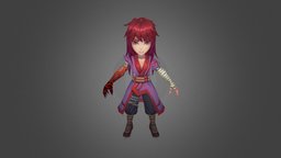 Chibi Demon Man 3D Model rpg, chibi, demon, medieval, realtime, asian, gamedev, sorcerer, character, handpainted, cartoon, 3d, art, blender3d, man, animation, stylized, characterdesign, fantasy, human, anime, rendering, noai