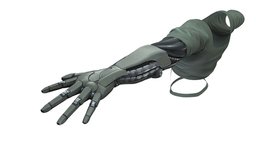 Female Top With Robotic Arm short, green, tshirt, shirt, arm, fashion, t, girls, cyber, robotic, top, clothes, cyberpunk, hands, combat, android, sleeves, womens, bionic, prosthetic, wear, pbr, low, poly, sci-fi, futuristic, female