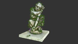 Statue 020 plant, plants, 3d-scan, rocks, vines, angel, cemetery, escultura, statue, estatua, stones, baroque, scupt, statues, fontana, realitycapture, architecture, photogrammetry, asset, stone, gameasset, free, rock, sculpture