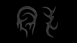 Tribals assets, tribal, jewelry, shapes, shape, accessories, chrome, accessory, earrings, metal, asset, 3d, blender, abstract