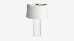 Lamp Baker Murano room, lamp, white, bedroom, night, table, decor, shade, linen, evening, baker, murano, glass, 3d, pbr, design, home, interior, light