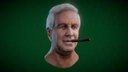 John "Hannibal" Smith face, tv, smith, series, ateam, television, george, john, head, a-team, 80, blendshapes, hannibal, tvseries, peppard, blender, blender3d, animation