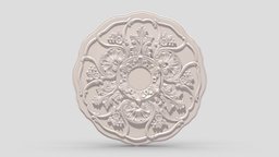 Classic Ceiling Medallion 04 kit, room, exterior, element, ceiling, architectural, ornament, molding, cornice, classic, medallion, gothic, bash, decor, corbel, details, rosette, classical, kitbash, finishes, pilaster, cartouche, acanthus, 3d, design, house, home, decoration, interior, temple