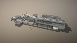 LOWL Linz Factory tower, room, plant, storage, control, airplane, exterior, garage, international, buildings, shed, airport, railway, barn, manufacture, controller, hangar, station, terminal, gateway, lowlypoly, low-poly-blender, airbridge, teletrap, airlift, blockpost, house, building, workshop, factory, shop, linz