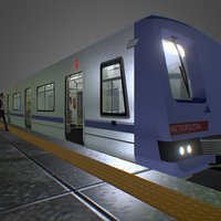Subway on Station train, people, transport, metro, subway, station, trainstation, pbr-shader, diegodneo, vehicle, pbr
