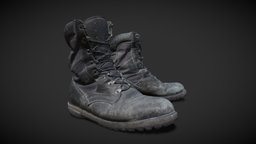 Worn boot shoe, retopology, boots, substancepainter, photogrammetry, military, agisoft-metashape