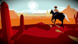 Saddle Up cactus, desert, cowboy, shadeless, oldwest, maya, horse, environment, sketchfabfrontierschallenge, frontierschallengecharacter