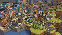 POLYGON Mini mini, truck, cute, assets, cars, road, miniature, town, low-poly, 3d, poly, mobile, house, polygon, simple, basic