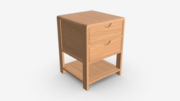 Bedside Cabinet 2 Drawer Ercol Bosco room, wooden, bedside, bedroom, classic, furniture, table, domestic, drawer, cabinet, bosco, elegance, 3d, pbr, design, wood, interior, ercol, storag