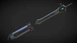 Fantasy_sword_25_with_scabbard armor, warrior, creepy, long, slash, sharp, claws, bastard, scary, battle, crush, scabbard, slice, weapon, knife, sword, fantasy, war, shield, blade