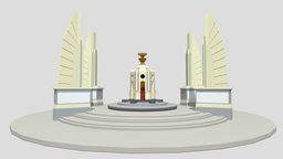 The Democracy Monument, Bangkok, Thailand monument, thailand, low-poly-model, democracy, low-poly, lowpoly