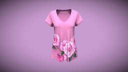 Boat Neck Soft Touch T-shirt neck, cloth, textile, fashion, women, touch, tee, obj, soft, scoop, vr, fbx, t-shirt, making, apparel, gltf, design, free, clothing, boat, 3dclothing, apparelclothing, textileclothing
