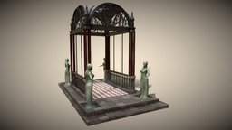Fantasy Balcony small, balcony, hall, fantasyart, architecture, blender, fantasy, sculpture