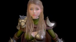 Ranger Girl 2 armor, armour, cute, link, live, medieval, unreal, ranger, archer, woman, pretty, blendshapes, arkit, vtuber, unity, girl, blender, female, animated, fantasy, rigged