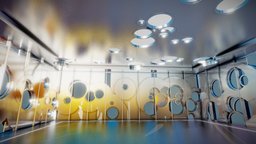 Gallery Interior 6012 room, vr, exhibition, hall, gallery, arena, showroom, futuristic, interior, noai