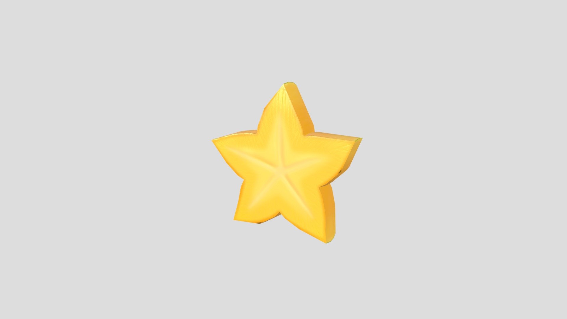 Star Fruit Slice 3d model.      
    


File Format      
 
- 3ds max 2021  
 
- FBX  
 
- OBJ  
    


Clean topology    

No Rig                          

Non-overlapping unwrapped UVs        
 


PNG texture               

2048x2048                


- Base Color                        

- Normal                            

- Roughness                         



330 polygons                          

322 vertexs                          
 - Star Fruit Slice - Buy Royalty Free 3D model by bariacg 3d model
