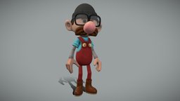 Toon Dockworker hat, toon, dock, sculpting, anchor, ocean, moustache, boots, adobe, glasses, overalls, illustration, beanie, polymodeling, substancepainter, character, modeling, cartoon, blender, ship, characterdesign, 3dmodeling, boat, dockworker