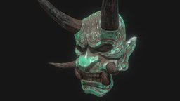 PBR Oni Mask hat, armor, armour, japan, warrior, demon, soldier, samurai, scary, enemy, mask, oni, headwear, bushi, pbr, evil, japanese