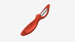 Potato peeler 02 food, potato, cook, sharp, handle, metal, tool, kitchen, stainless, cooking, vegetable, utensil, peeler, peel, knife, 3d, pbr, plastic, blade, steel