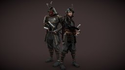 G2 Samurai Preview warrior, katana, samurai, girl, man, female, male, japanese, noai