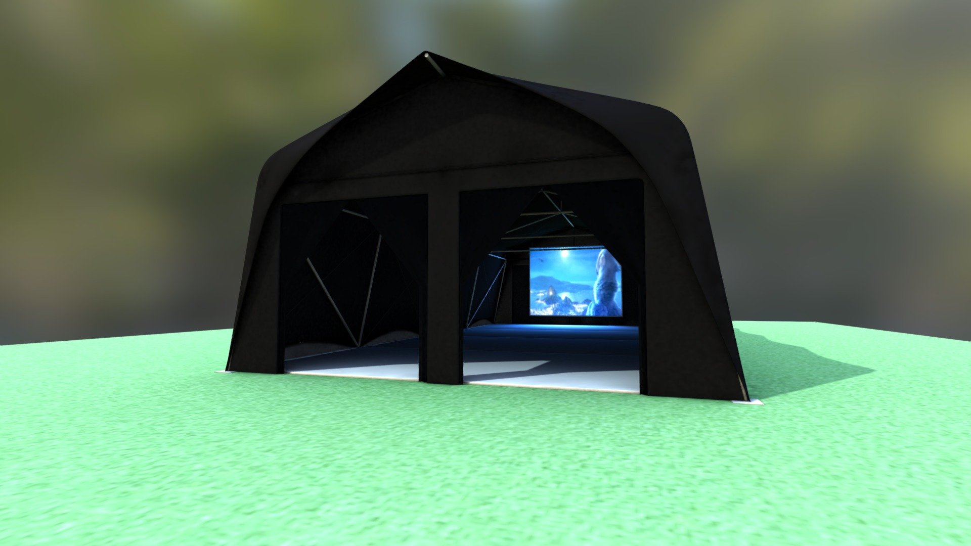 www.stretchstructures.com - WEE CREEN CINEMA clearspan promotional stretch tent design for Take One Action Film Festivals - Wee Green Cinema - Stretch Structures - 3D model by Stretch Marquees and Fabric Structures (@stretchtents) 3d model