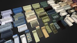 Sofa Pack sofa, bed, tile, lod, archviz, high, pc, lp, pillow, detail, furniture, unity, unity3d, low, mobile, interior