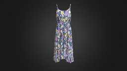 Ruffle dress cloth, dress, d3d, ruffle