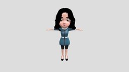 cartoon girl toys, girl-model, cutegirl, character, cartoon, blender, texture, gameasset
