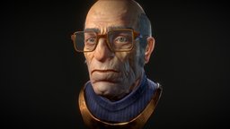 Old man portrait, sculpting, oldschool, oldman, 3d-coat, low-poly