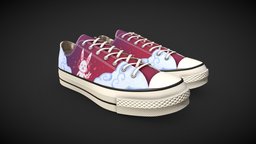 Space Shoes sky, rabbit, bunny, shoe, cute, purple, clouds, pink, shoes, astronaut, star, converse, laces, pink-shoes, sneakershoes, space