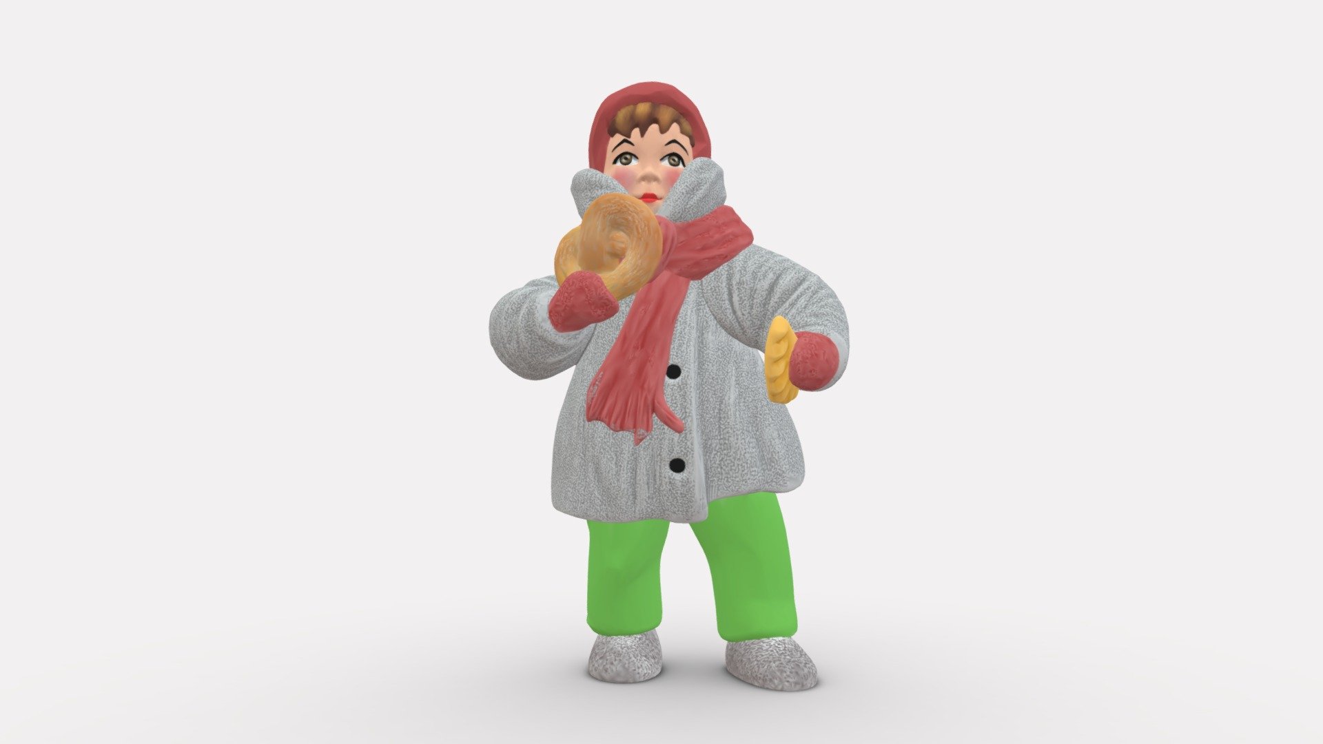 We provide unique 3d scanned models with realistic proportions for closeup and medium-distance views in artworks, paintings and classes. As well as architectural visualization projects.

Main features:




high-end realistic 3d scanned model;

realistic proportions;

highest quality;

low price;

saves you time for more time in landscaping and interiors visualization.

FEATURES 




3d scanned model 

Extremely clean

Edge Loops based

smoothable

symmetrical

professional quality UV map

high level of detail

high resolution textures

real-world scale

system unit: cm

TEXTURES 




Textural Resolution: 4096 x 4096

Color Map

The model is suitable for stereolithography 3d printing 

The model is also ready for fullcolour 3d printing - 001312 kid in winter gray jacket and pink scarf - Buy Royalty Free 3D model by 3DFarm 3d model